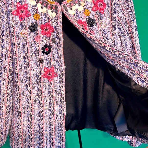 M Summer of Love Flower Knitted Cardigan Women Loose RoundNeck LongSleeve Beads - Picture 13 of 17